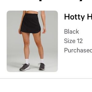Lululemon Hotty Hot High Rise Skirt Black Like New